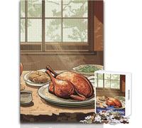 Rompecabezas de Cena de Pato asado para Adultos, 1000 Piezas, desafío Mental, Juego de Aprendizaje, Sorpresa reflexiva para Celebraciones, tamaño 38x26cm