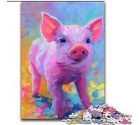 Rompecabezas de Cerdo Rosa de 1000 Piezas para Adolescentes Un Juego desafiante Ideal para Toda la Familia (26x38cm)