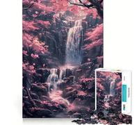 Rompecabezas de cerezos en Flor y Cascada para Adolescentes, 1000 Piezas, para estimular la Memoria, Momentos de Tranquilidad, Corte Premium, Regalo de cumpleaños (50x75cm)