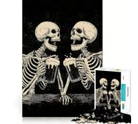 Rompecabezas de Cerveza con Calaveras, 1000 Piezas para Adolescentes Mejora la Memoria Divertido y Relajante Piezas de colección de Arte con Corte nítido 50x75cm