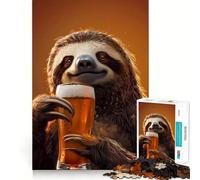 Rompecabezas de Cerveza de Perezoso para Adolescentes, 1000 Piezas, Juguete de lógica Mental, Alivio del estrés, Corte Firme, Regalo de Santa Claus 50x75cm