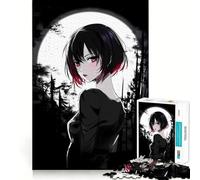 Rompecabezas de Chica Anime a la luz de la Luna,1000 Piezas,Juego de concentración Mental,Corte de precisión,Bordes Suaves,Juego para Construir Conexiones significativas (38x52cm)