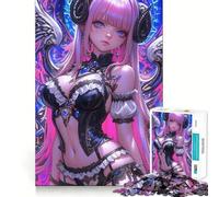 Rompecabezas de Chica Anime ángel Demonio 1000 Piezas Juego de lógica y Pensamiento Experto en Corte Artesanía Tiempo de Tranquilidad Ejercicio Mental en casa (38x52cm)
