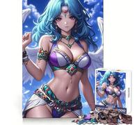 Rompecabezas de Chica Anime angelical de 1000 Piezas para Adolescentes Estimulación cognitiva Tiempo Libre Cierre Seguro Regalo navideño (50x75cm)