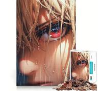 Rompecabezas de Chica Anime bajo la Lluvia para Adolescentes,1000 Piezas,Juego para estimular la Mente,Montaje Firme y Seguro,Actividad para Fortalecer los Lazos Familiares (50x75cm)