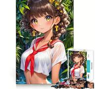 Rompecabezas de Chica Anime bajo la Lluvia para Adultos,1000 Piezas,Juego para ejercitar la Mente,Corte de precisión,Bordes Suaves,desafío Divertido para Pasar el Tiempo (38x26cm)