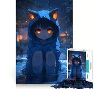 Rompecabezas de Chica Anime bajo la Lluvia para Adultos,1000 Piezas,Juego para estimular la Mente,tamaño Uniforme,Piezas precisas,Ideal para Viajar, ejercitar la Mente (50x75cm)