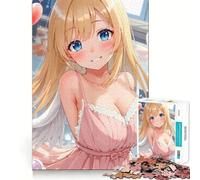 Rompecabezas de Chica Anime con alas de ángel y Globos para Adultos,1000 Piezas,Juego de Memoria,Corte láser para un Ajuste Perfecto, aliviar el estrés (38x52cm)