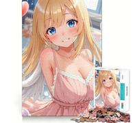 Rompecabezas de Chica Anime con alas de ángel y Globos para Adultos,1000 Piezas,Juego para ejercitar la Mente,Corte de precisión,Bordes Suaves,desafío Divertido para Pasar el Tiempo (38x26cm)