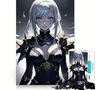 Rompecabezas de Chica Anime con Armadura para Adolescentes,1000 Piezas,Juego para estimular la Mente,Montaje Firme y Seguro,Actividad para Fortalecer los Lazos Familiares (38x52cm)