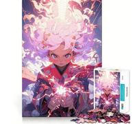 Rompecabezas de Chica Anime con Cabello Rosa para Adolescentes 1000 Piezas Juego para estimular la Mente ensamblaje Firme y Seguro Actividad para Fortalecer los Lazos Familiares (50x75cm)