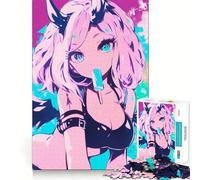Rompecabezas de Chica Anime con Cuernos de Diablo para Adultos,1000 Piezas,Juego para estimular la Mente,tamaño Uniforme,Piezas precisas,Ideal para Viajar, ejercitar la Mente