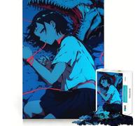 Rompecabezas de Chica Anime con Dinosaurio de 1000 Piezas Juego de Habilidad Mental Ajuste Estable Sin Piezas Que se muevan Un pasatiempo Divertido para Fines de Semana Largos (38x26cm)
