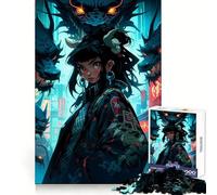 Rompecabezas de Chica Anime con Dragones de 1000 Piezas para Adultos para Mentes ágiles Fácil de Disfrutar Ajuste Firme Regalo Festivo (50x75cm)