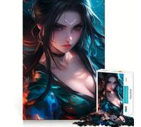 Rompecabezas de Chica Anime con Fuego y Agua,1000 Piezas para Adolescentes Entrenamiento de Memoria Diversión,conexión Limpia y sin interrupciones Actividad grupal Relajante para Interiores (38x26cm)