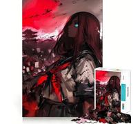Rompecabezas de Chica Anime con Luna de Sangre,1000 Piezas para Adolescentes Entrenamiento de Memoria Diversión,conexión Limpia y sin interrupciones Actividad grupal Relajante para Interiores