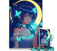 Rompecabezas de Chica Anime con Mariposas para Adultos,1000 Piezas,Juego Think Boost,Estructura de Encaje precisa,fácil de Aprender,diversión para Toda la Familia (50x75cm)