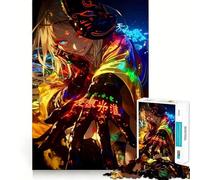 Rompecabezas de Chica Anime con máscara de Zorro,1000 Piezas,Divertido,para Aumentar la concentración,Cortado con láser para un Ajuste, Actividad para Compartir con Seres Queridos (38x52cm)
