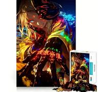 Rompecabezas de Chica Anime con máscara de Zorro,1000 Piezas,para desarrollar la Memoria,con Bordes Lisos y Encaje Forma Divertida de llenar Las Horas Libres (38x26cm)
