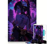 Rompecabezas de Chica Anime con máscara de Zorro para Adolescentes,1000 Piezas,Divertido y Estimulante,componentes Resistentes y de Corte Limpio,Actividad para Compartir en Familia (38x26cm)