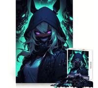 Rompecabezas de Chica Anime con máscaras de Demonio para Adultos, 1000 Piezas, Ejercicio Mental, Entretenimiento Agradable, Corte preciso, Regalo de cumpleaños (50x75cm)