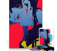 Rompecabezas de Chica Anime con Salpicaduras de Sangre para Adultos,1000 Piezas,Juego Think Boost,Estructura de Encaje precisa,fácil de Aprender,diversión para Toda la Familia (38x52cm)