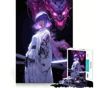 Rompecabezas de Chica Anime con Tatuaje de dragón,1000 Piezas,Entrenamiento Mental,Divertido,de Corte Limpio,componentes Resistentes,Entretenimiento cautivador para Interiores acogedores (38x26cm)