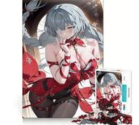 Rompecabezas de Chica Anime con Traje Rojo para Adultos,1000 Piezas,Juego de Memoria,Ajuste Firme,Montaje Seguro,Juego de construcción de Conexiones significativas (50x75cm)