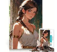 Rompecabezas de Chica Anime con Vestido Blanco,1000 Piezas,para desarrollar la Memoria,Divertido,de Calidad Profesional,Ideal para Recortar, Actividad Mental (38x52cm)