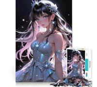 Rompecabezas de Chica Anime con Vestido Estrellado,Juego de Memoria de 1000 Piezas,Manualidades de Corte de Alta precisión,desafío Cerebral Interactivo para el hogar (50x75cm)