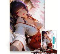 Rompecabezas de Chica Anime con Vestimenta Tradicional Japonesa de Miko,1000 Piezas,Juego de concentración Mental,diseño Ajustado sin Huecos,desafío Cerebral Interactivo para el hogar (38x26cm)