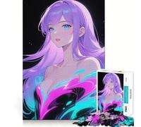 Rompecabezas de Chica Anime de 1000 Piezas para Adolescentes Entrenamiento de Memoria Diversión,conexión Limpia y sin interrupciones Actividad grupal Relajante para Interiores (38x26cm)