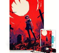 Rompecabezas de Chica Anime en Cementerio para Adolescentes,1000 Piezas,Divertido Juego de Memoria,Superficie Lisa sin Rebabas,Regalo de cumpleaños,Juguete para ejercitar la Mente (38x26cm)