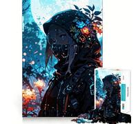 Rompecabezas de Chica Anime en el Bosque para Adolescentes,1000 Piezas,Divertido Juego de Memoria,Superficie Lisa sin Rebabas,Regalo de cumpleaños,Juguete para ejercitar la Mente (38x26cm)
