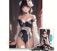 Rompecabezas de Chica Anime en Kimono,1000 Piezas,Divertido,para Aumentar la concentración,Cortado con láser para un Ajuste, Actividad para Compartir con Seres Queridos (50x75cm)
