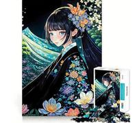 Rompecabezas de Chica Anime en Kimono con 1000 Piezas,diversión Garantizada,tecnología Avanzada de Corte láser,Juguete de Entretenimiento para Interiores (38x52cm)