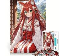 Rompecabezas de Chica Anime en Kimono de 1000 Piezas para Adolescentes Entrenamiento de Memoria Diversión,conexión Limpia y sin interrupciones Actividad grupal Relajante para Interiores (38x52cm)