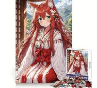 Rompecabezas de Chica Anime en Kimono para Adolescentes, 1000 Piezas, Entrenamiento Inteligente, Tiempo Libre Feliz, Corte Impecable, Navidad Alegre (38x52cm)
