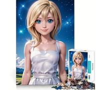 Rompecabezas de Chica Anime en Paisaje onírico 1000 Think Boost Game Tight Lock Sin Piezas Sueltas Desafío Cerebral Interactivo para el hogar (38x26cm)