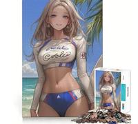 Rompecabezas de Chica Anime en Traje de baño para Adolescentes,1000 Piezas,Divertido Juego de Memoria,Superficie Lisa sin Rebabas,Regalo de cumpleaños,Juguete para ejercitar la Mente (50x75cm)
