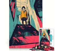 Rompecabezas de Chica Anime en un callejón para Adultos,1000 Piezas,Juego de Memoria Cerebral,Cortado con láser para un Ajuste Perfecto, aliviar el estrés (38x26cm)