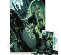 Rompecabezas de Chica Anime en un Entorno de fantasía Oscura para Adultos,1000 Piezas,Juego de Memoria,Ajuste Firme,Montaje Seguro,Juego de construcción de Conexiones significativas (38x52cm)