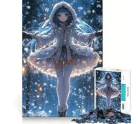 Rompecabezas de Chica Anime en un país de Las Maravillas Invernal,1000 Piezas Diversión para ejercitar la Memoria Bordes Lisos Encajamiento Forma Divertida de llenar Las Horas Libres