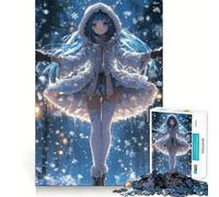Rompecabezas de Chica Anime en un país de Las Maravillas Invernal para Adultos,1000 Piezas,Juego de Memoria Cerebral,Cortado con láser para un Ajuste Perfecto, aliviar el estrés