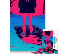 Rompecabezas de Chica Anime en una grieta para Adultos,1000 Piezas,Juego para estimular la Mente,tamaño Uniforme,Piezas precisas,Ideal para Viajar, ejercitar la Mente (38x52cm)