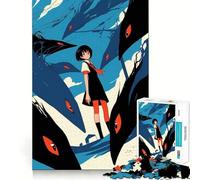 Rompecabezas de Chica Anime enfrentándose a Criaturas,1000 Piezas,diversión Garantizada,tecnología Avanzada de Corte láser,Juguete de Entretenimiento para Interiores (38x52cm)