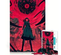 Rompecabezas de Chica Anime Frente a un Ojo Gigante para Adultos,1000 Piezas,Juego para estimular la Mente,tamaño Uniforme,Piezas precisas,Ideal para Viajar, ejercitar la Mente