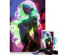 Rompecabezas de Chica Anime Linda 1000 Juego de concentración Mental Diseño Ajustado sin Huecos Desafío Cerebral Interactivo para el hogar (38x26cm)