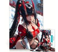 Rompecabezas de Chica Anime Pelirroja de 1000 Piezas para Adultos Fortalece la Memoria, Calma la Mente, cálida Sorpresa (38x26cm)