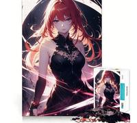 Rompecabezas de Chica Anime Pelirroja para Adolescentes, 1000 Piezas, Juguete Inteligente para aliviar el estrés, Borde Afilado, Regalo de cumpleaños (50x75cm)